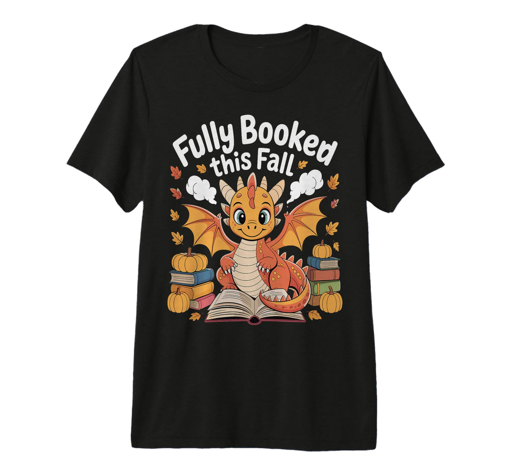 Fully Booked This Fall Dragon Reading T-Shirt - Minimalist Print Men Women - T-Shirt, Sweatshirt, Hoodie