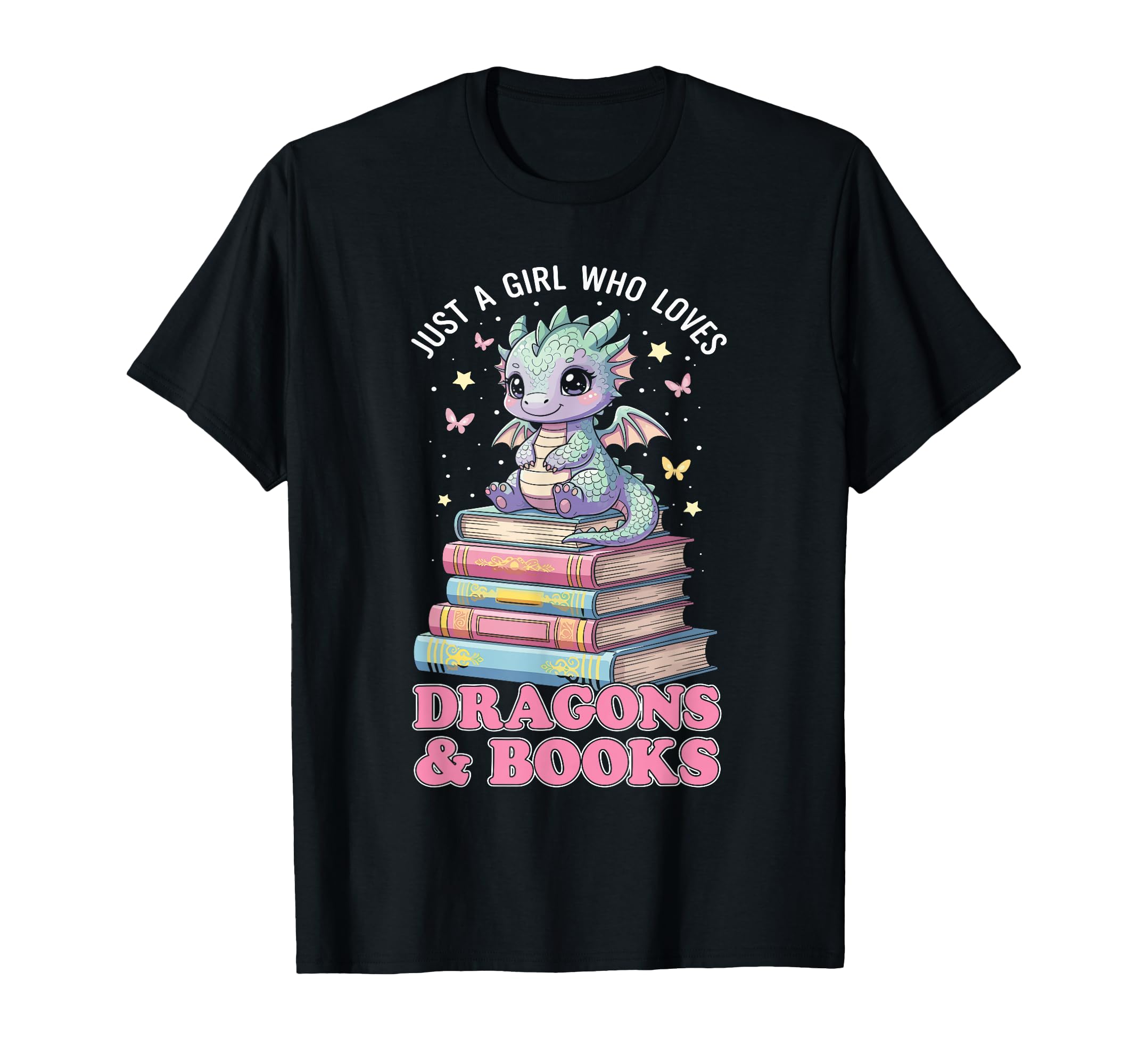 Just Who Loves Dragons Books Dragon T-Shirt - Minimalist Print for Adults - T-Shirt, Sweatshirt, Hoodie