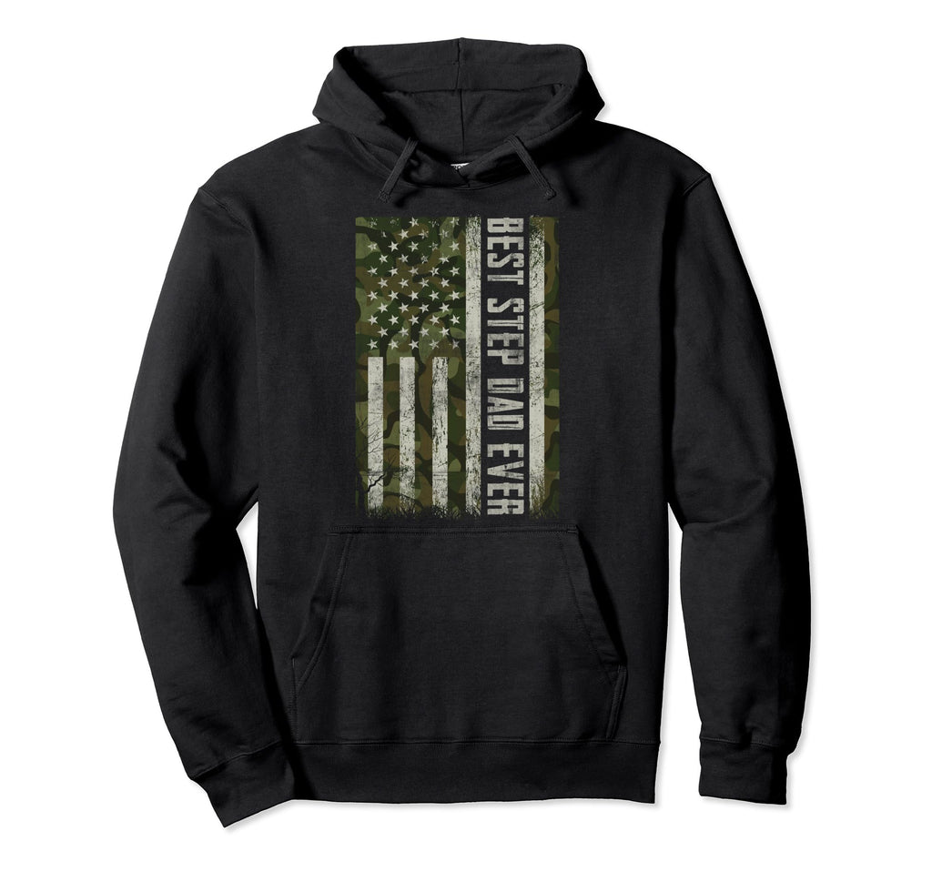 Best Step Dad Ever Us Flag Dad Hoodie - Custom Art Print Men Women - T-Shirt, Sweatshirt, Hoodie