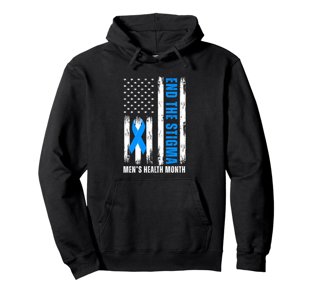 End Stigma Usa Flag Mens Health Month Hoodie - Trendy Graphic Men Women - T-Shirt, Sweatshirt, Hoodie