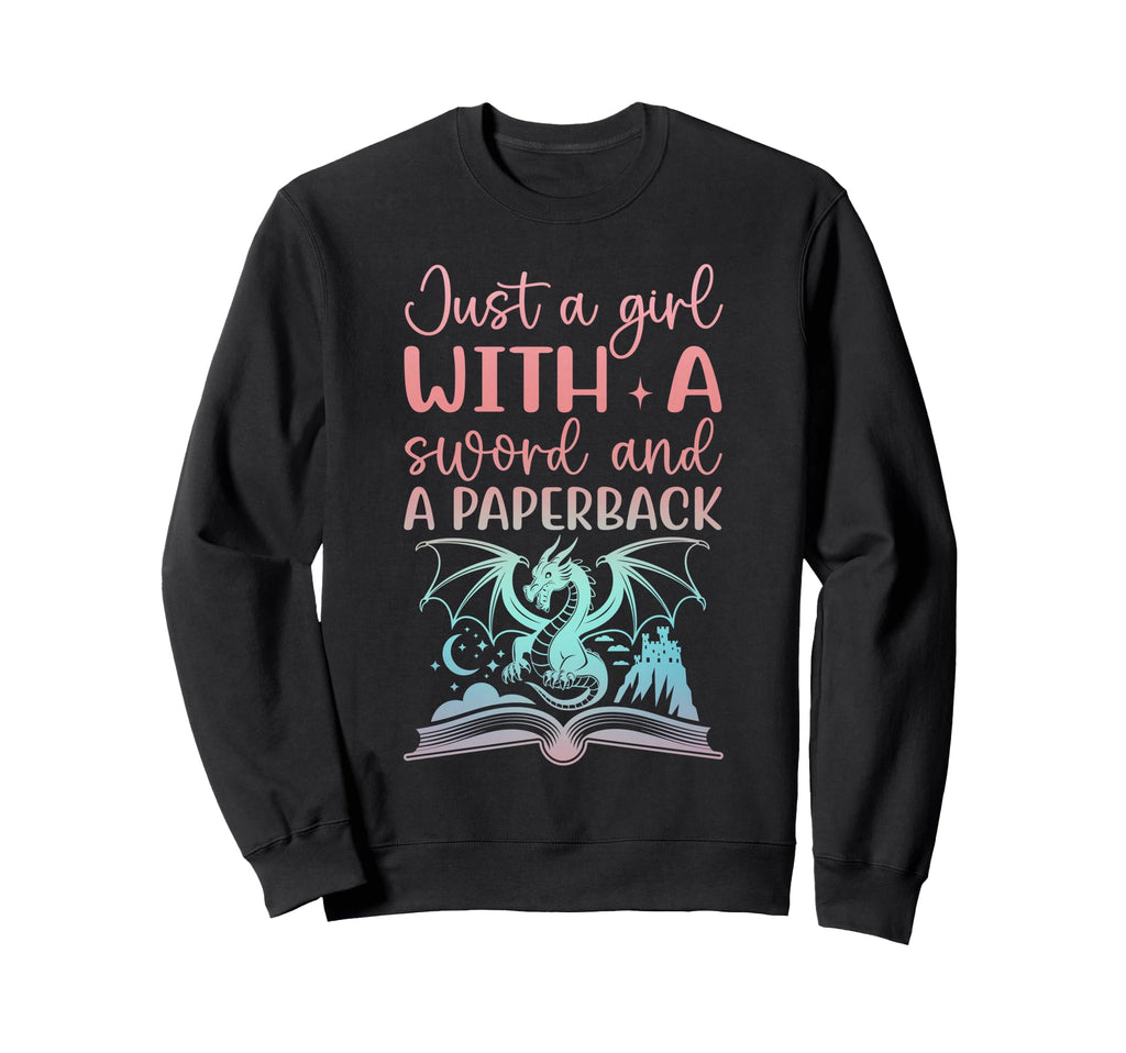 Just Sword And Paperback Fantasy Book Sweatshirt - Graphic Print Men Women - T-Shirt, Sweatshirt, Hoodie