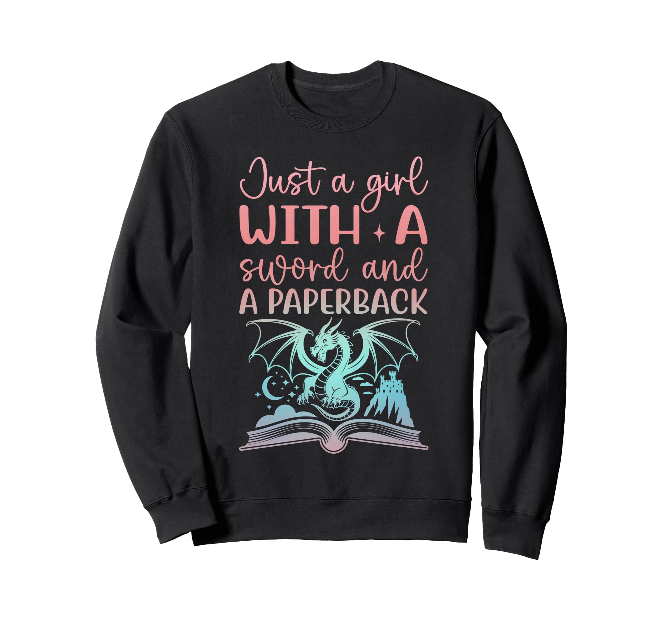 Just Sword And Paperback Fantasy Book Sweatshirt - Graphic Print Men Women - T-Shirt, Sweatshirt, Hoodie