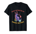Easily Distracted Dragon And Books T-Shirt - Streetwear Style for Adults - T-Shirt, Sweatshirt, Hoodie