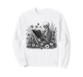 Skeleton Reading Book Floral Sweatshirt - Novelty Apparel for Adults - T-Shirt, Sweatshirt, Hoodie