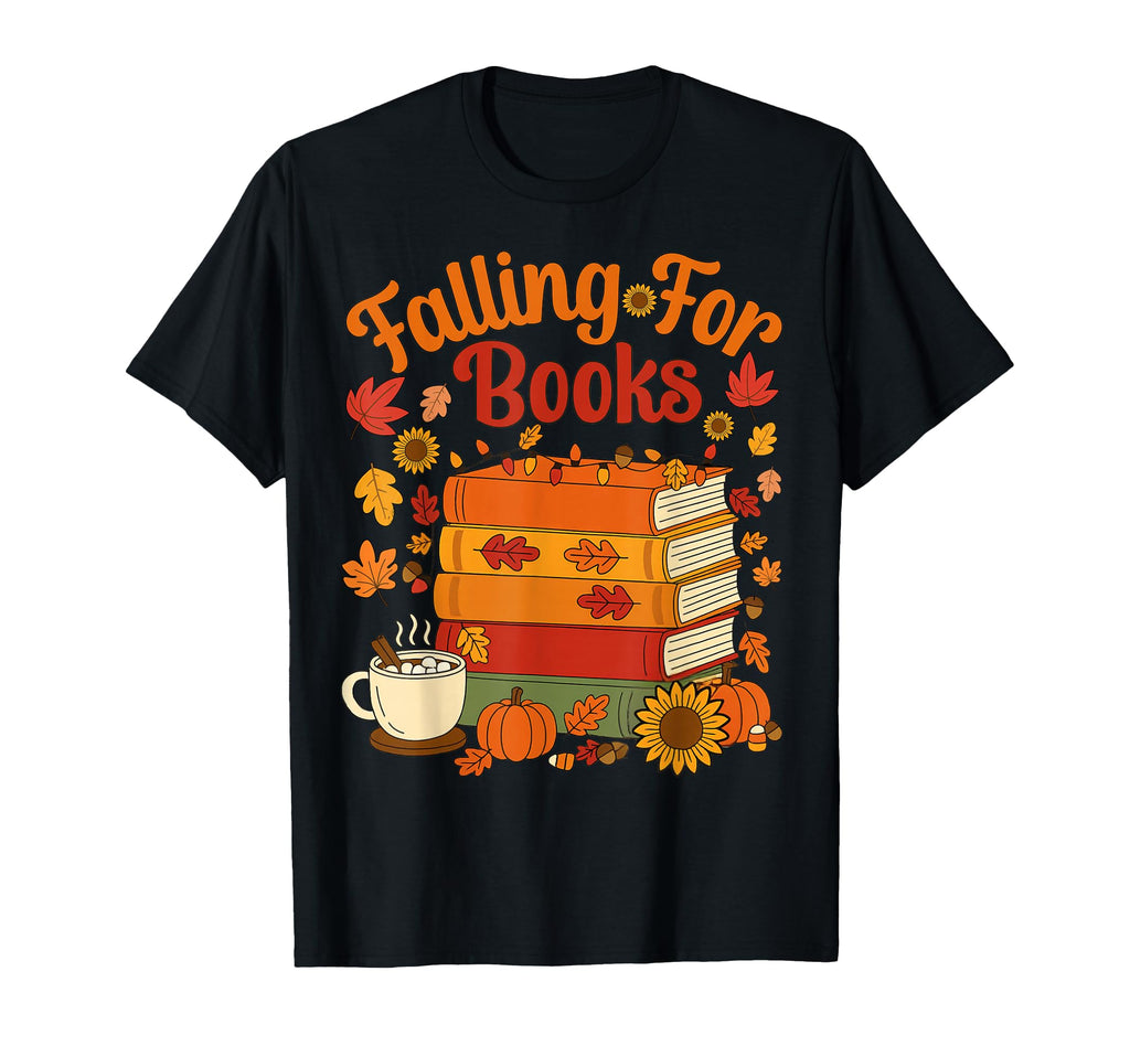 Fall Falling Books Book Lover T-Shirt - Graphic Print Men Women - T-Shirt, Sweatshirt, Hoodie