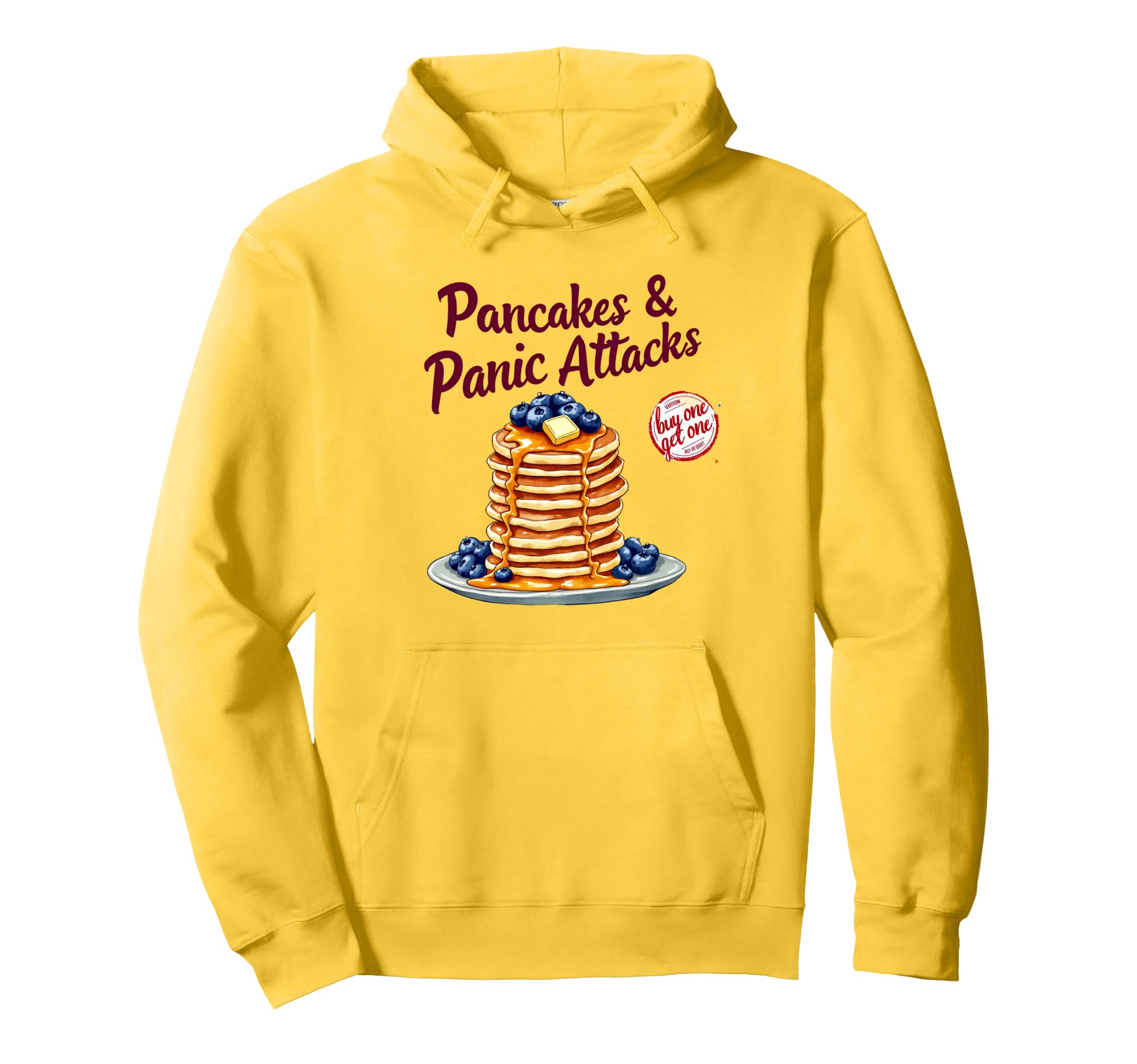 Pancakes And Panic Attacks Funny Mental Hoodie - Custom Art Print Unisex - T-Shirt, Sweatshirt, Hoodie