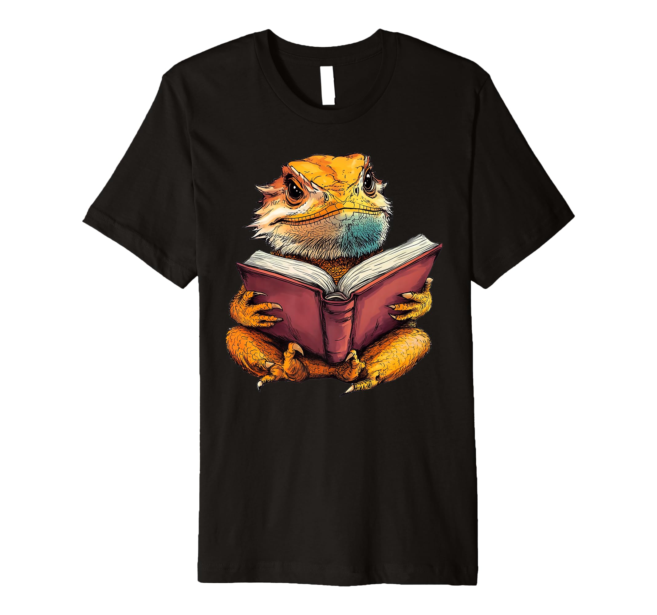 Bearded Dragon Reading Book T-Shirt - Fun Novelty Design Men Women - T-Shirt, Sweatshirt, Hoodie