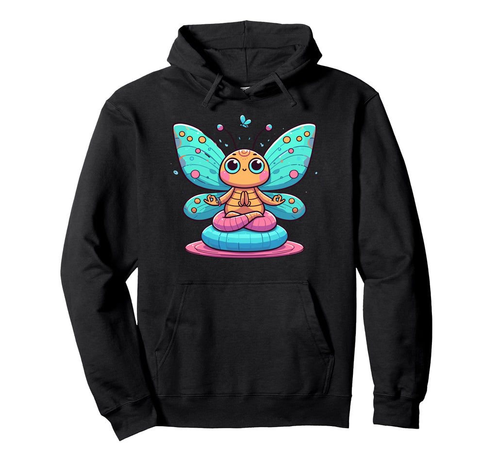 Meditation Butterfly Yoga Pose Hoodie - Fun Novelty Design for Adults - T-Shirt, Sweatshirt, Hoodie