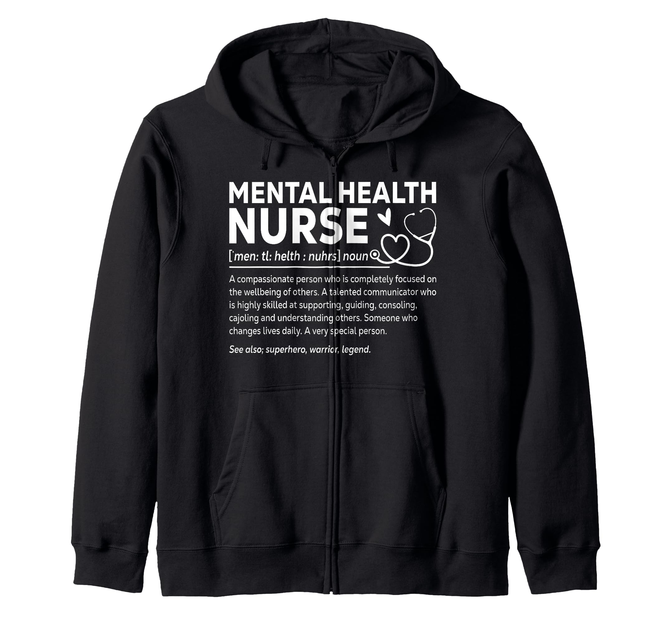Mental Health Nurse Superhero Warrior Hoodie - Aesthetic Graphic Unisex - T-Shirt, Sweatshirt, Hoodie
