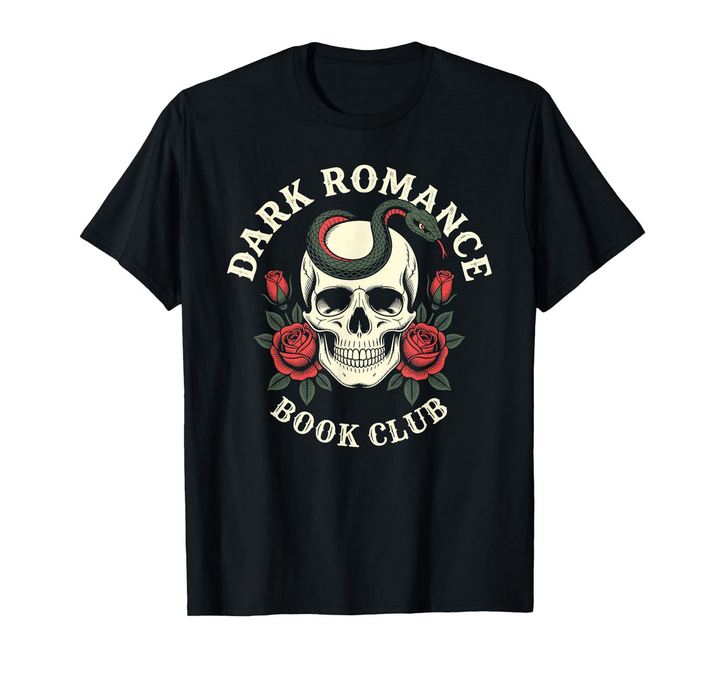 Dark Romance Bookish Goth Skull Snake T-Shirt - Unique Graphic Unisex - T-Shirt, Sweatshirt, Hoodie