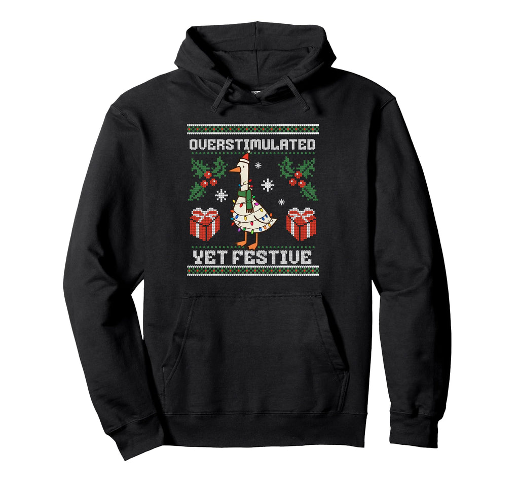 Funny Silly Goose Santa Hoodie - Minimalist Print for Adults - T-Shirt, Sweatshirt, Hoodie