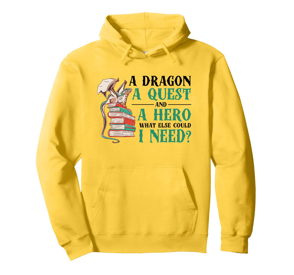 Reading Dragon Booktok Book Lover Hoodie - Casual Everyday Wear Unisex - T-Shirt, Sweatshirt, Hoodie