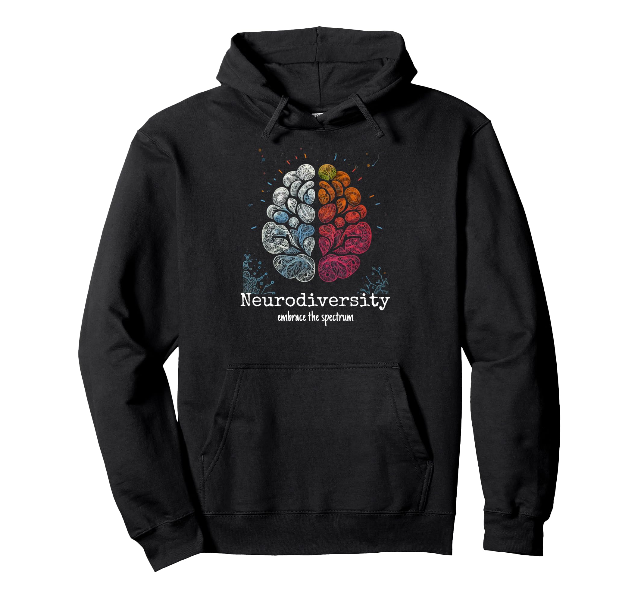 Colorful Rainbow Brain Hoodie - Aesthetic Graphic for Adults - T-Shirt, Sweatshirt, Hoodie