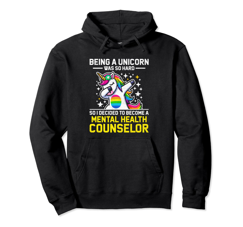 Funny Unicorn Mental Health Counselor Hoodie - Aesthetic Graphic for Adults - T-Shirt, Sweatshirt, Hoodie