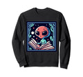 Funny Ufo Alien Librarian Book Sweatshirt - Fun Novelty Design Men Women - T-Shirt, Sweatshirt, Hoodie