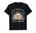 Easily Distracted Cats Books Reading T-Shirt - Minimalist Print Unisex - T-Shirt, Sweatshirt, Hoodie