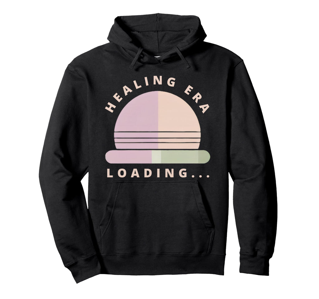 Healing Era Loading 70S Positive Vibes Hoodie - Graphic Print Unisex - T-Shirt, Sweatshirt, Hoodie