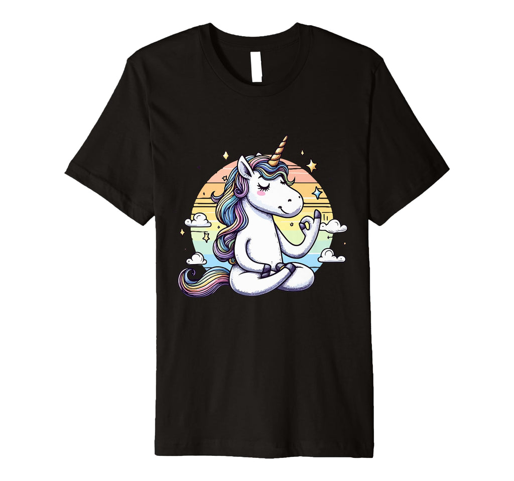 Meditation Unicorn Yoga Pose T-Shirt - Fun Novelty Design for Adults - T-Shirt, Sweatshirt, Hoodie