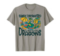 Easily Distracted Coffee Books Dragons T-Shirt - Unique Graphic Men Women - T-Shirt, Sweatshirt, Hoodie