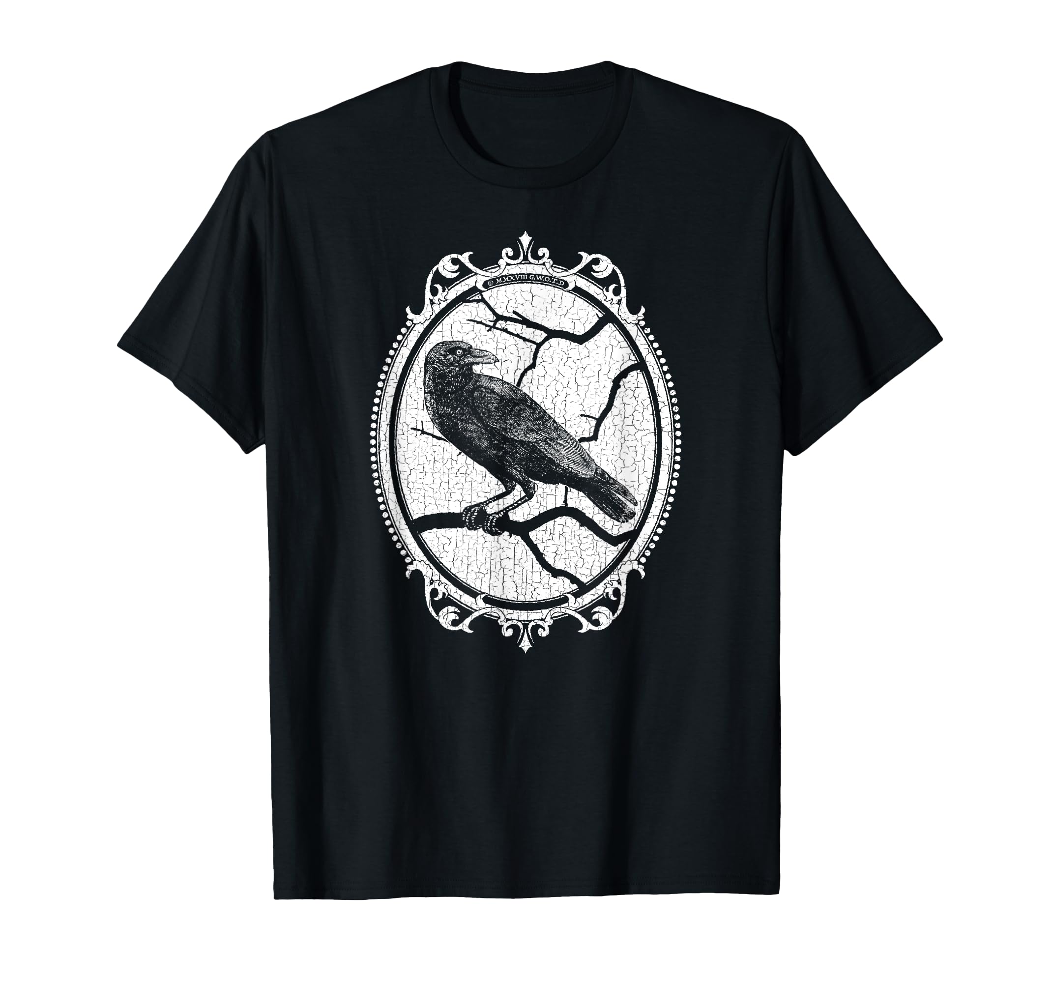 Gothic Raven Ornate Victorian Frame T-Shirt - Graphic Print Men Women - T-Shirt, Sweatshirt, Hoodie