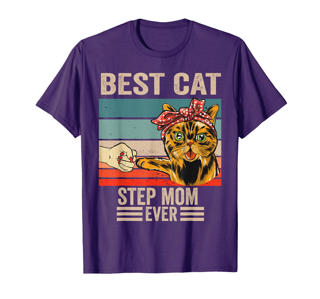 Best Cat Step Mom Ever Bump Fist Mothers T-Shirt - Novelty Apparel Unisex - T-Shirt, Sweatshirt, Hoodie