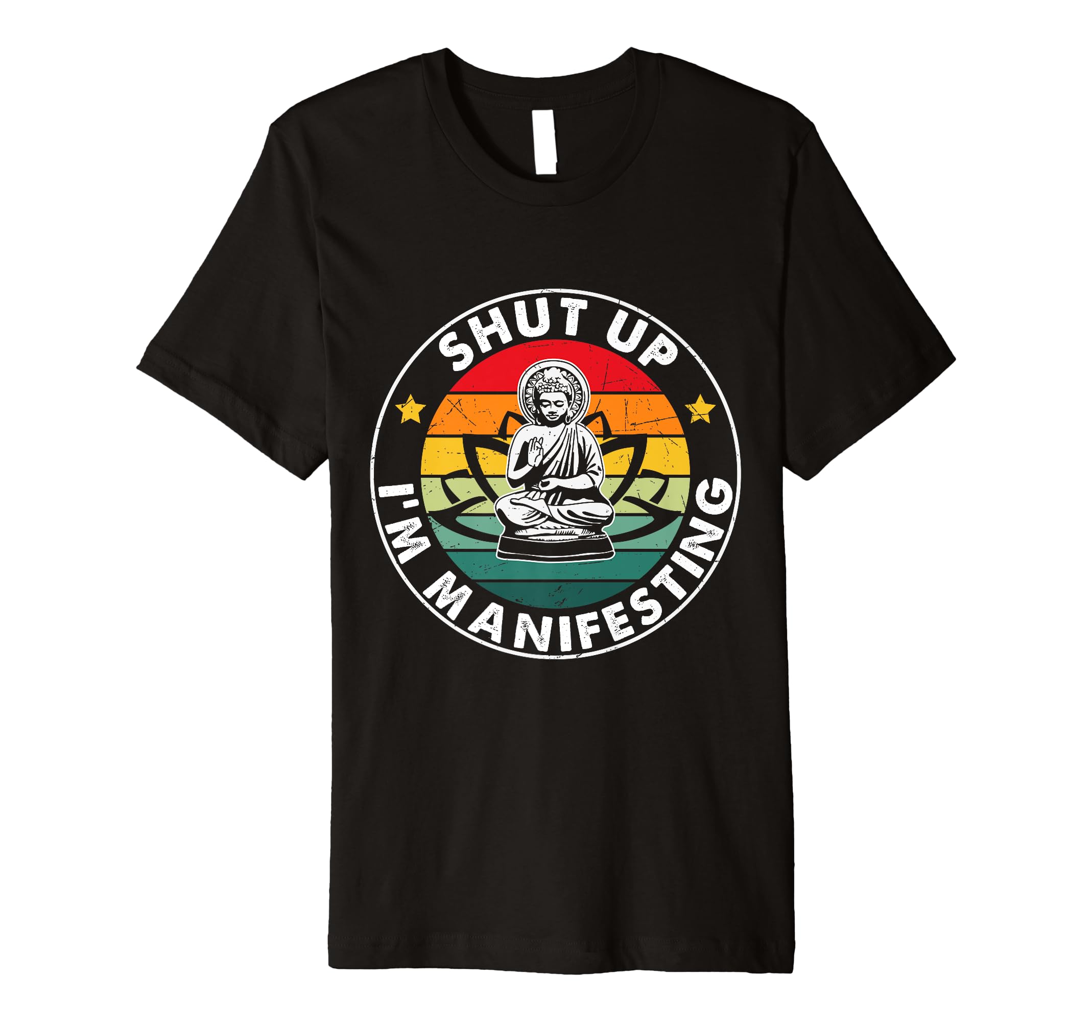 Buddha Zen Funny Yoga Manifesting T-Shirt - Minimalist Print Men Women - T-Shirt, Sweatshirt, Hoodie