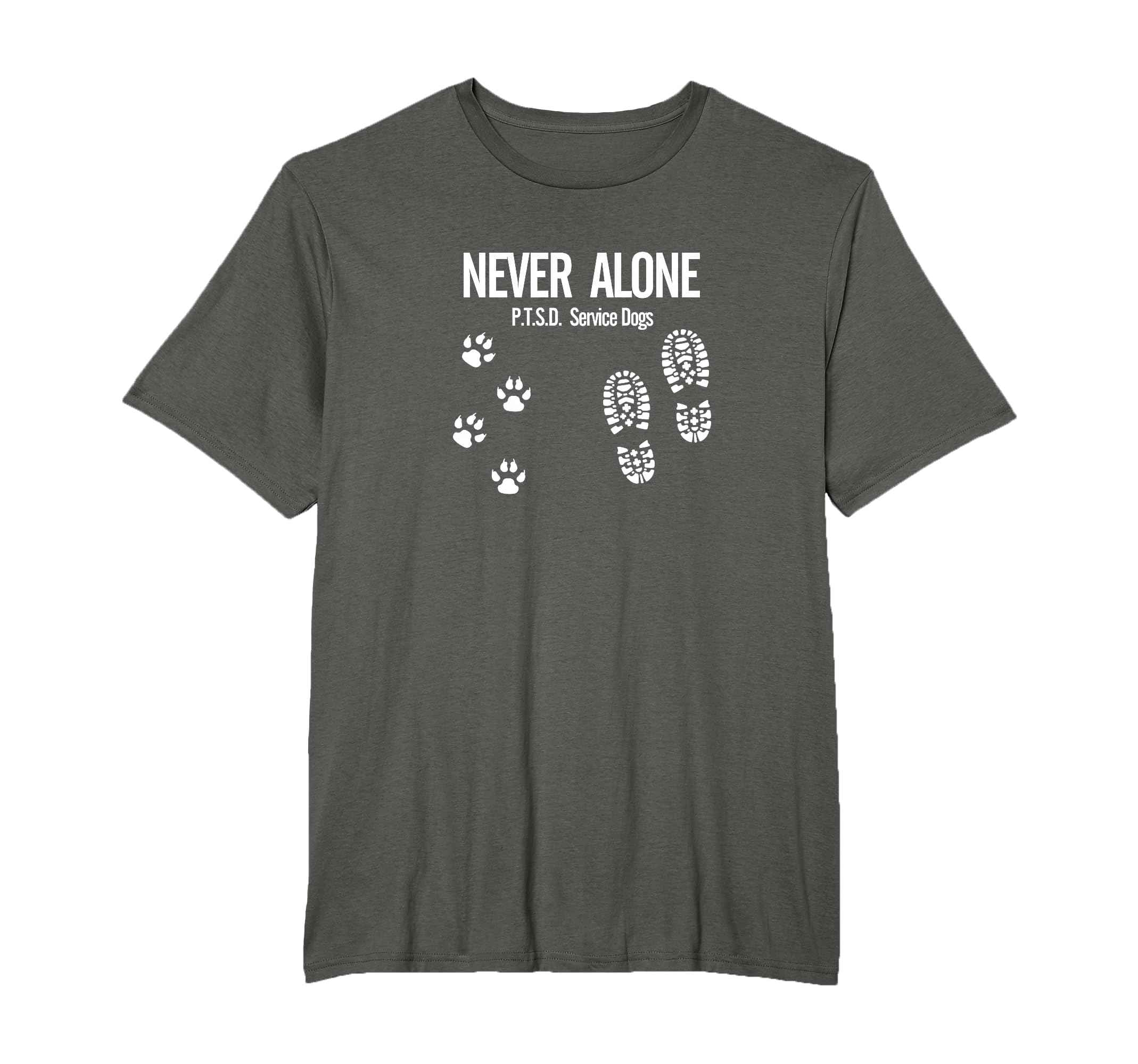 Never Alone P T S D Service Dogs T-Shirt - Trendy Graphic Men Women - T-Shirt, Sweatshirt, Hoodie