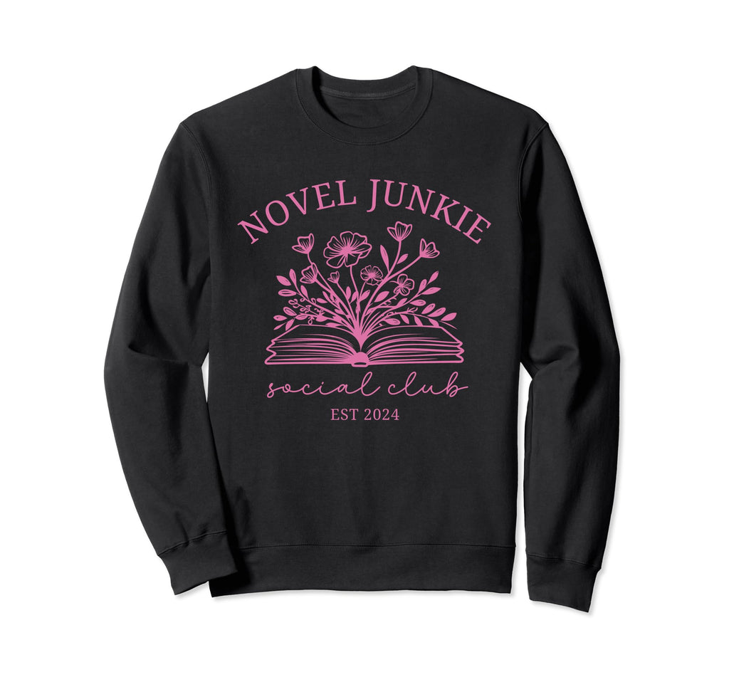 Novel Junkie Book Lover Club Reading Sweatshirt - Graphic Print for Adults - T-Shirt, Sweatshirt, Hoodie