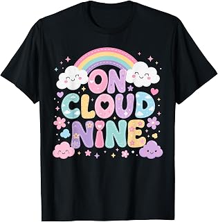 9th Birthday Girl 9 Year Old On Cloud Nine Bday T-Shirt Unisex T-shirt, Sweatshirt, Hoodie, Long Sleeve Tee - T-Shirt, Sweatshirt, Hoodie