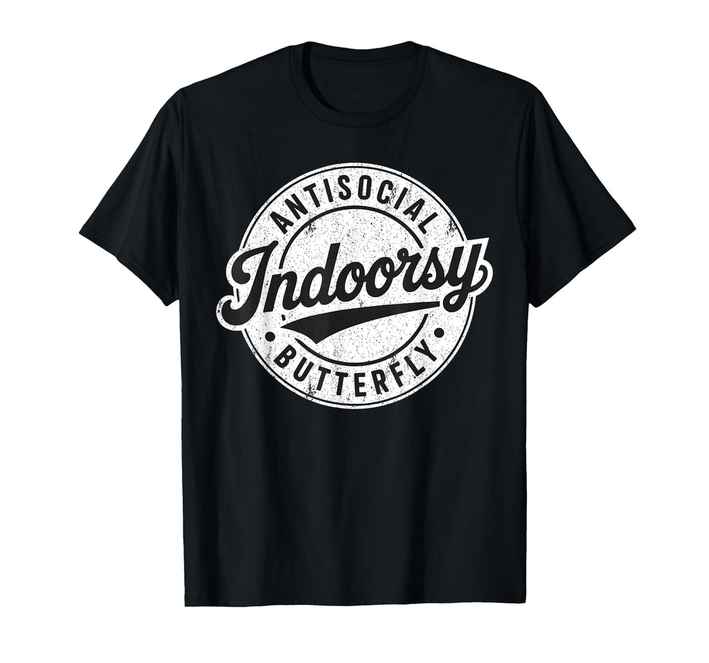 Indoorsy Antisocial Butterfly T-Shirt - Minimalist Print for Adults - T-Shirt, Sweatshirt, Hoodie