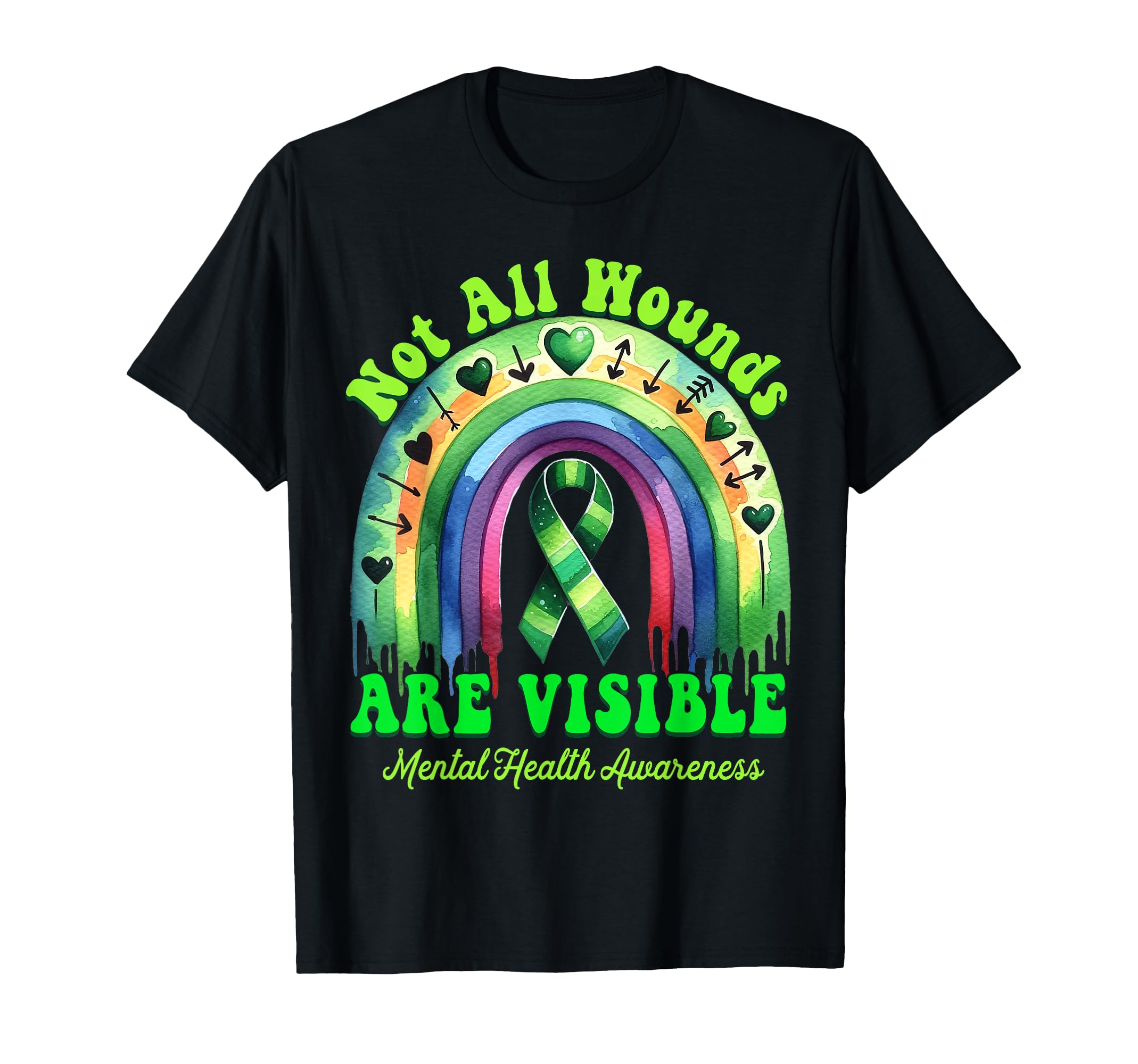Not All Wounds Visible Mental Health T-Shirt - Novelty Apparel for Adults - T-Shirt, Sweatshirt, Hoodie