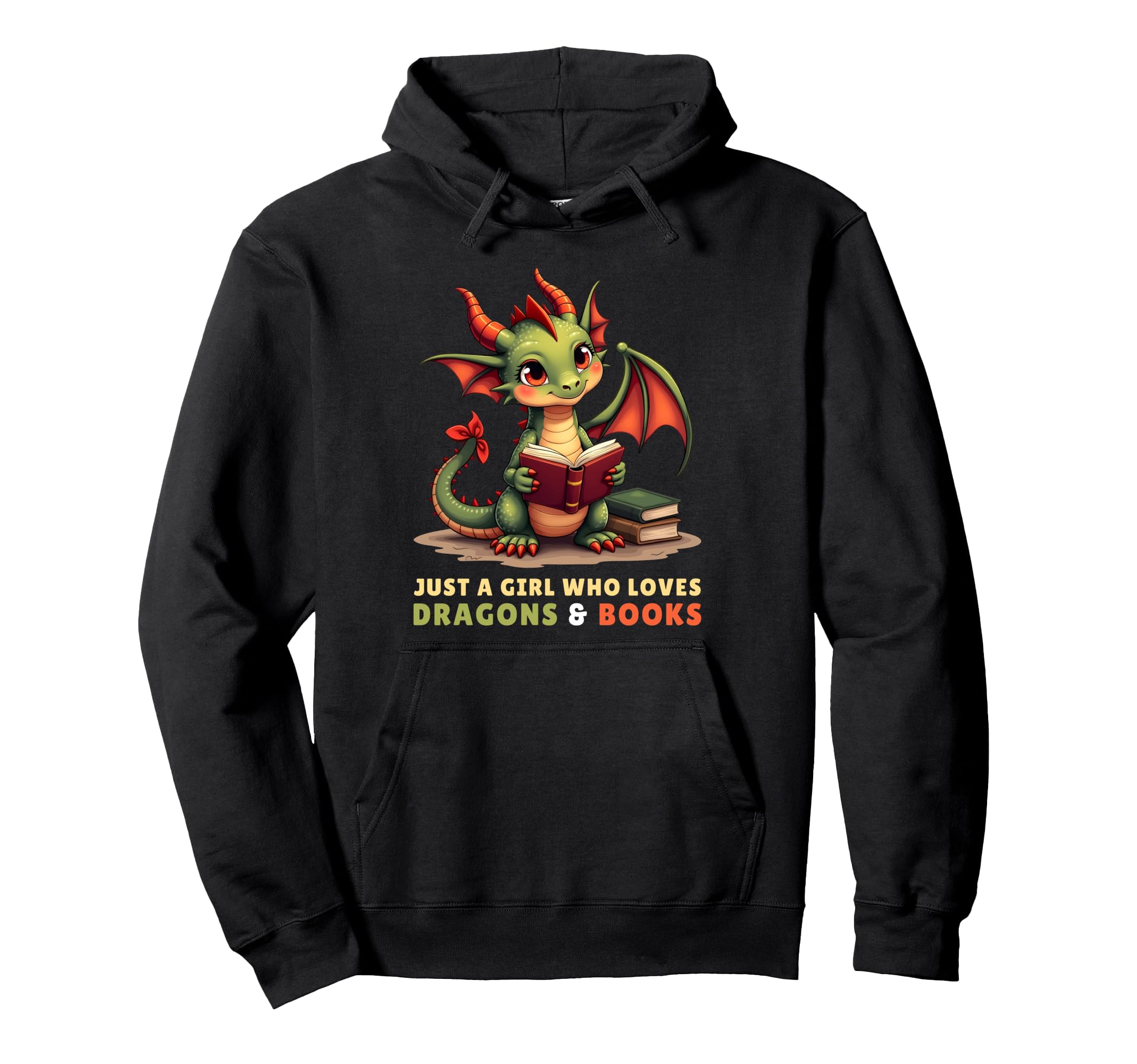 Just Who Loves Dragons And Books Book Hoodie - Unique Graphic for Adults - T-Shirt, Sweatshirt, Hoodie