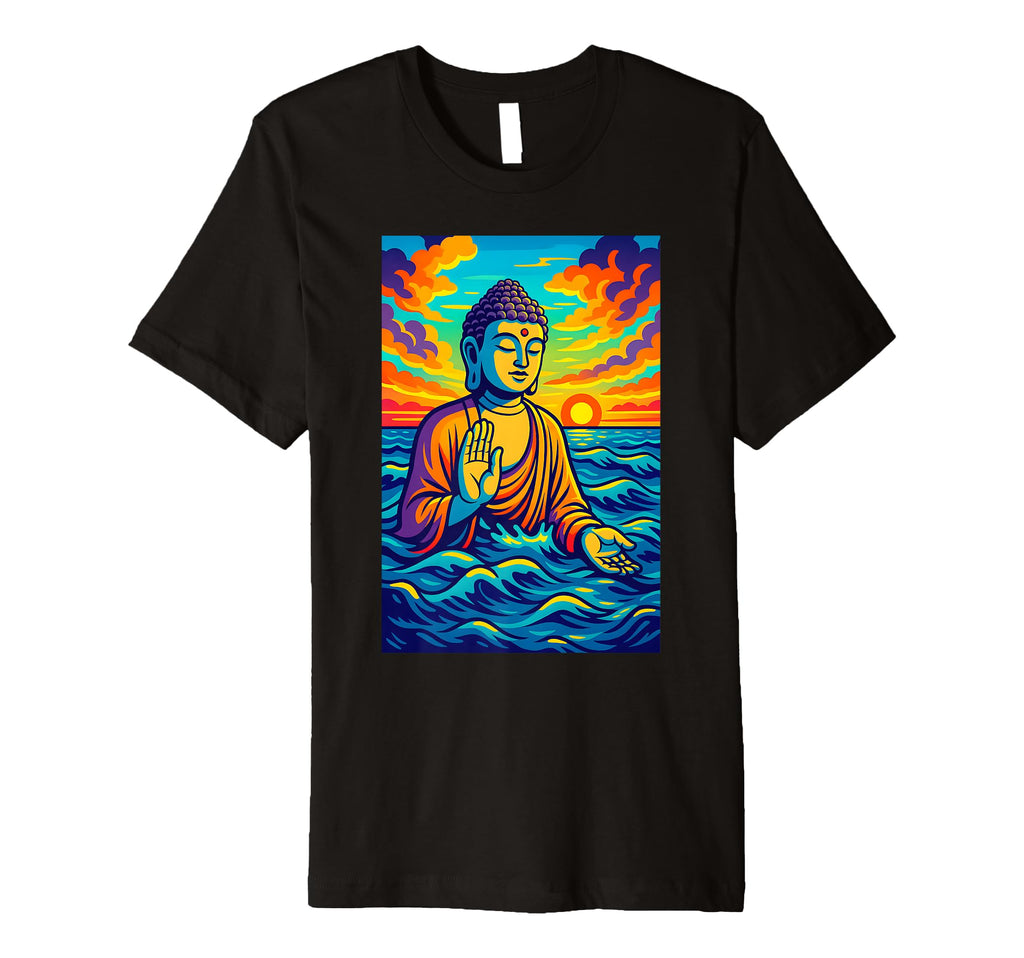 Buddha Sunset Art Spiritual Ocean T-Shirt - Streetwear Style Men Women - T-Shirt, Sweatshirt, Hoodie