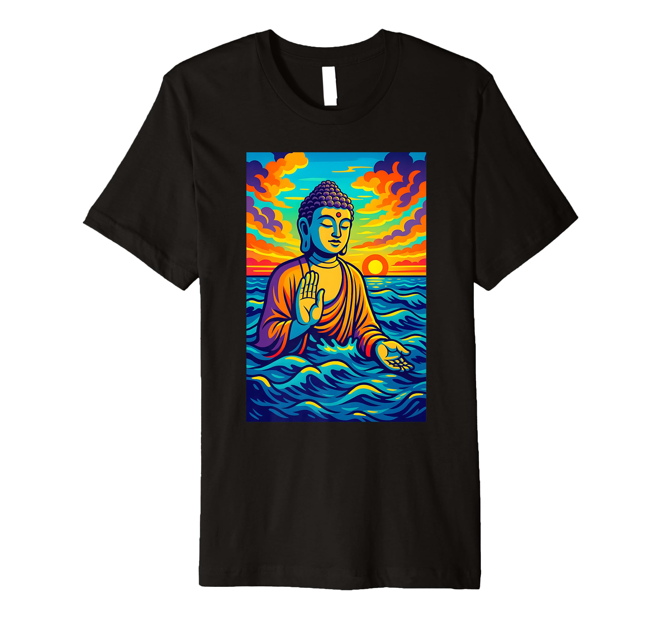 Buddha Sunset Art Spiritual Ocean T-Shirt - Streetwear Style Men Women - T-Shirt, Sweatshirt, Hoodie