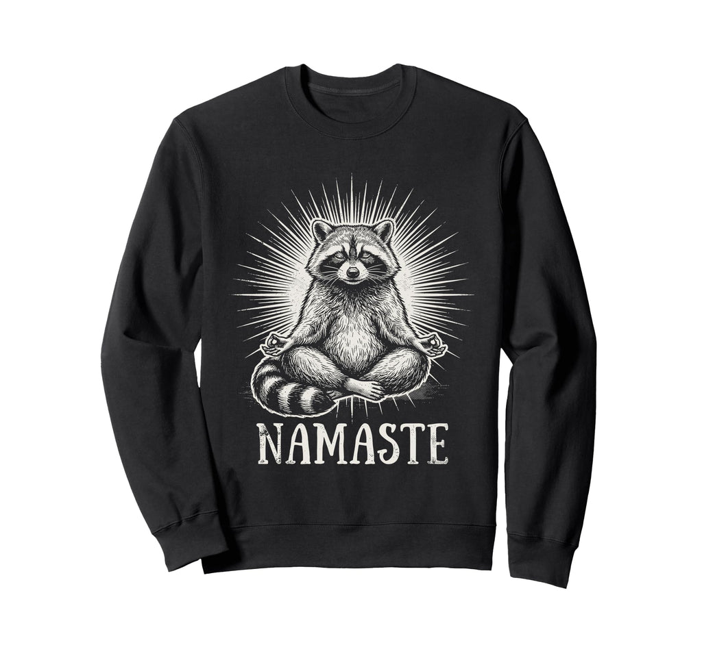 Namaste Raccoon Yoga Meditation Sweatshirt - Aesthetic Graphic Unisex - T-Shirt, Sweatshirt, Hoodie