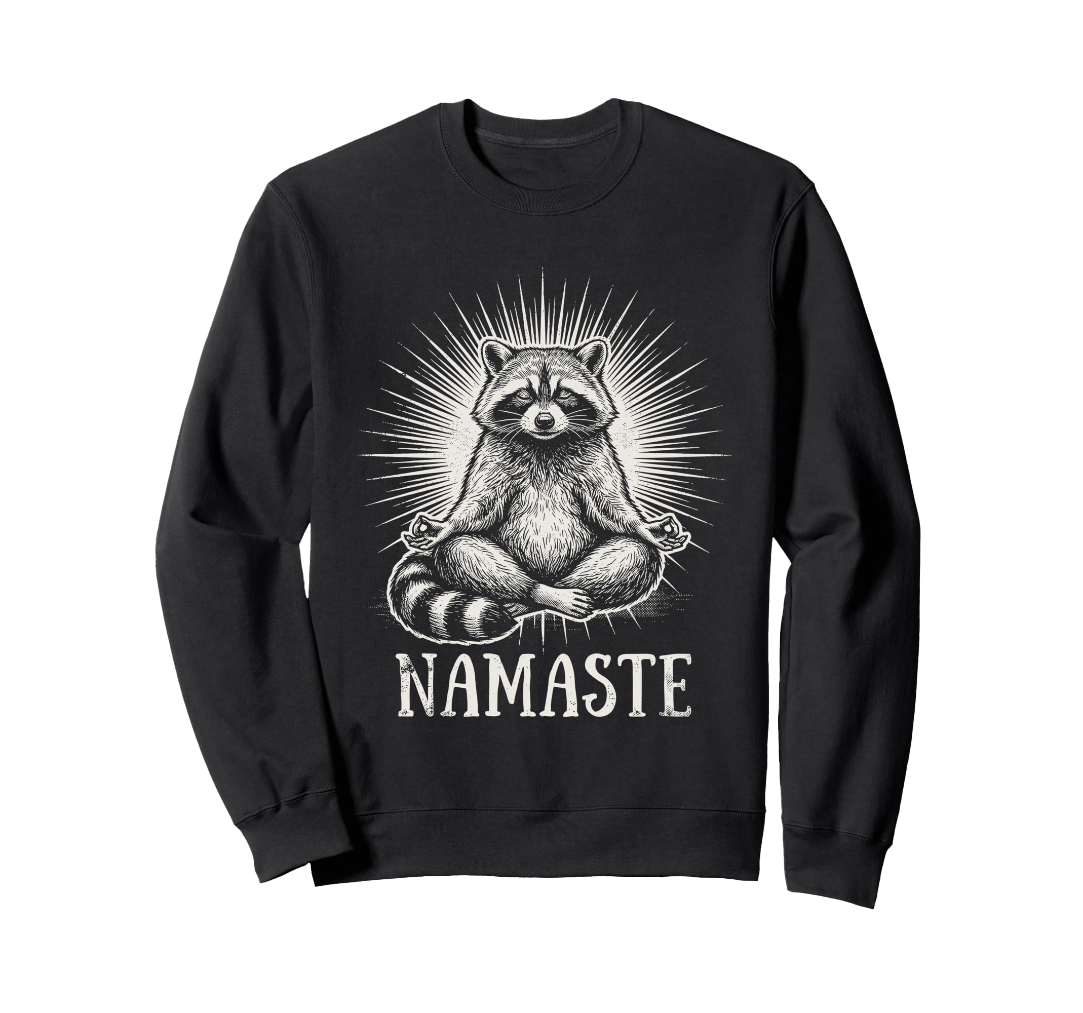 Namaste Raccoon Yoga Meditation Sweatshirt - Aesthetic Graphic Unisex - T-Shirt, Sweatshirt, Hoodie