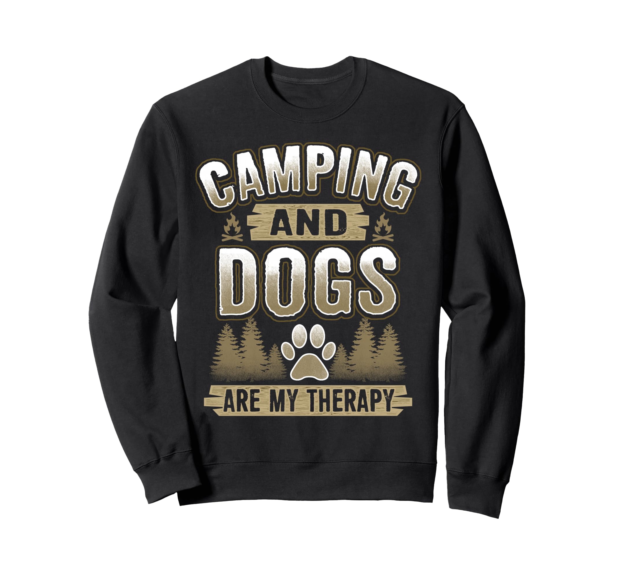Camping And Dogs Are My Therapy Camp Sweatshirt - Unique Graphic Men Women - T-Shirt, Sweatshirt, Hoodie