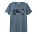 Social Battery 0 Percent Low Energy T-Shirt - Aesthetic Graphic Men Women - T-Shirt, Sweatshirt, Hoodie