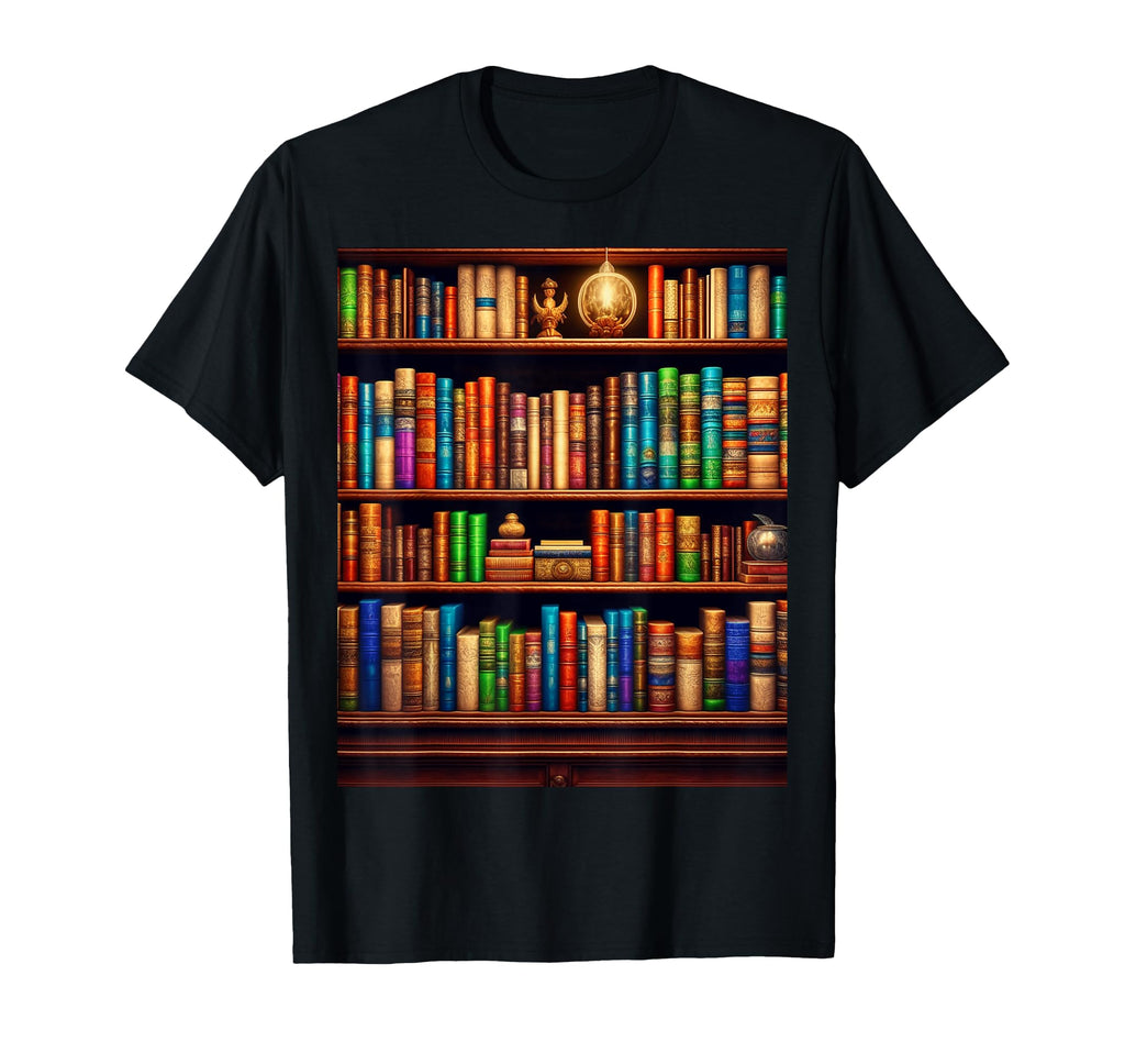 Antique Library Bookshelf Colorful T-Shirt - Aesthetic Graphic Men Women - T-Shirt, Sweatshirt, Hoodie