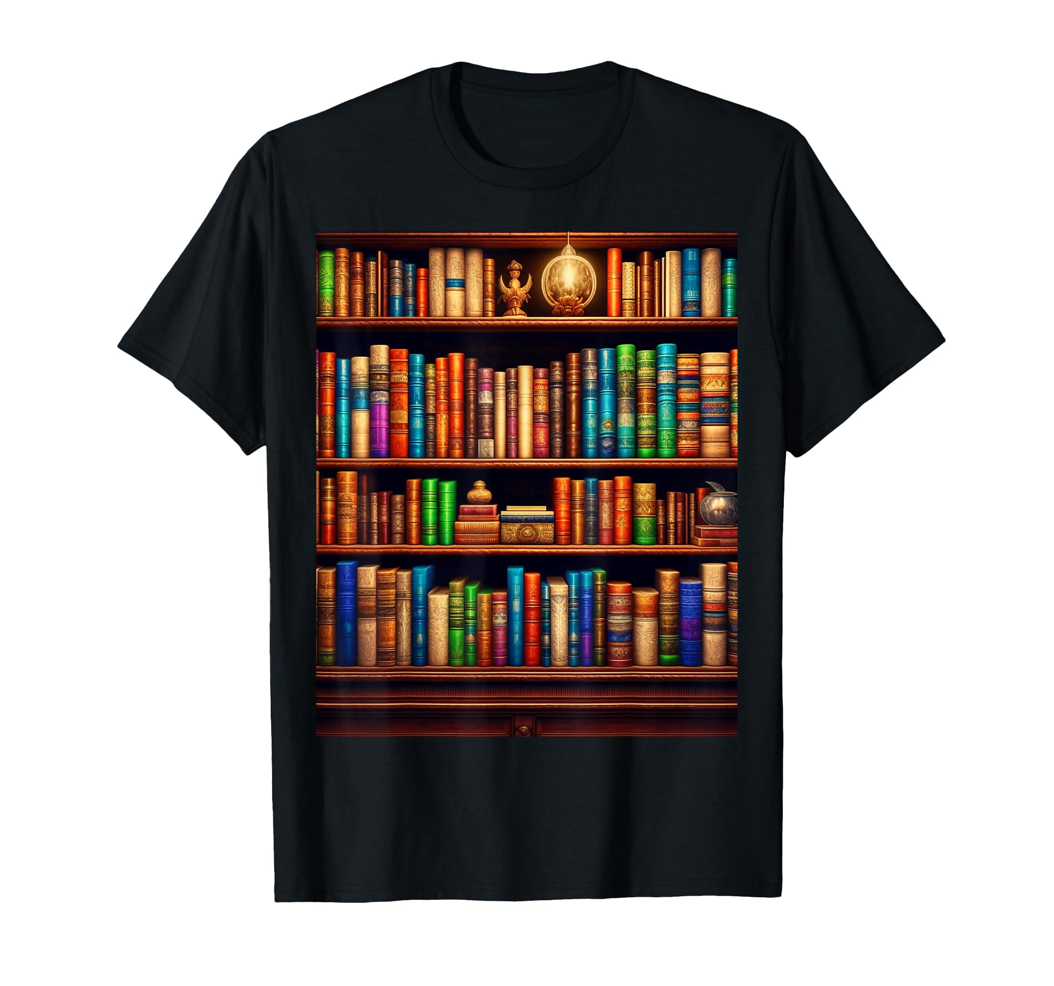 Antique Library Bookshelf Colorful T-Shirt - Aesthetic Graphic Men Women - T-Shirt, Sweatshirt, Hoodie