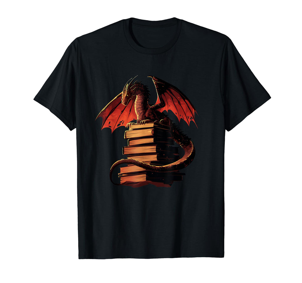 Dragons And Books Fantasy Readers T-Shirt - Casual Everyday Wear Unisex - T-Shirt, Sweatshirt, Hoodie