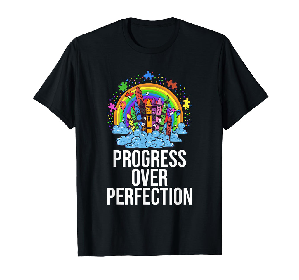 Progress Over Perfection Aba Therapist T-Shirt - Graphic Print Men Women - T-Shirt, Sweatshirt, Hoodie