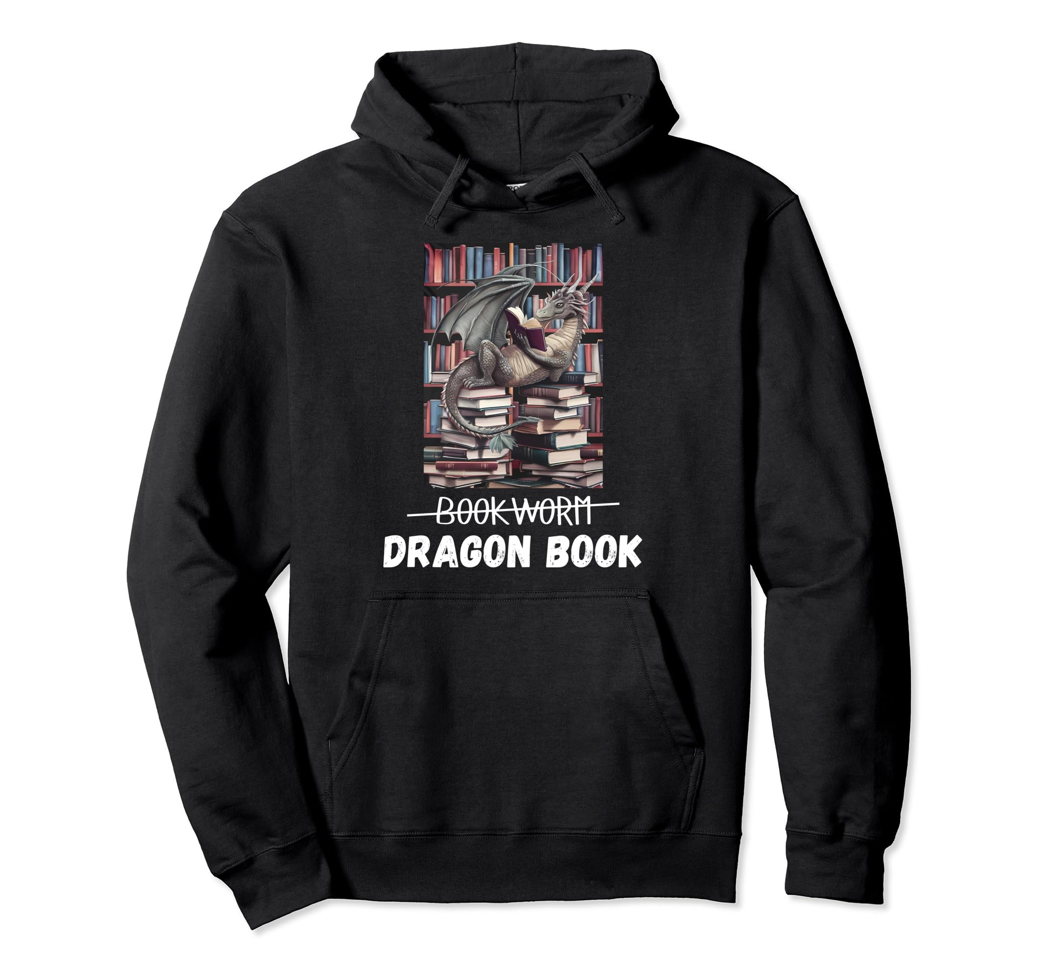 Dragon Book Bookworm Fantasy Reading Hoodie - Trendy Graphic Men Women - T-Shirt, Sweatshirt, Hoodie