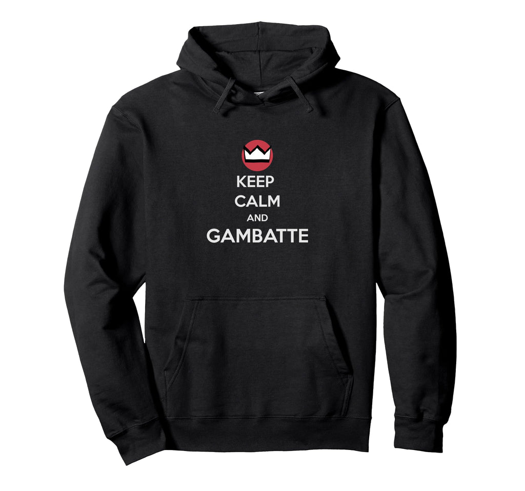 Keep Calm And Gambatte Try Your Best Hoodie - Graphic Print for Adults - T-Shirt, Sweatshirt, Hoodie