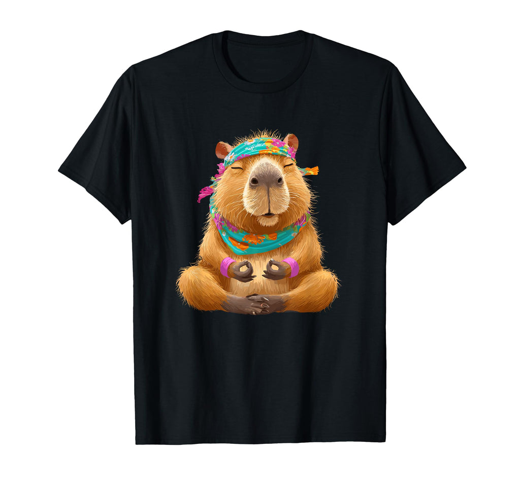 Meditating Capybara Yoga Mindfulness T-Shirt - Streetwear Style for Adults - T-Shirt, Sweatshirt, Hoodie