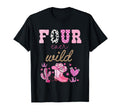 Four Ever Wild 4Th Birthday Western T-Shirt - Aesthetic Graphic for Adults - T-Shirt, Sweatshirt, Hoodie