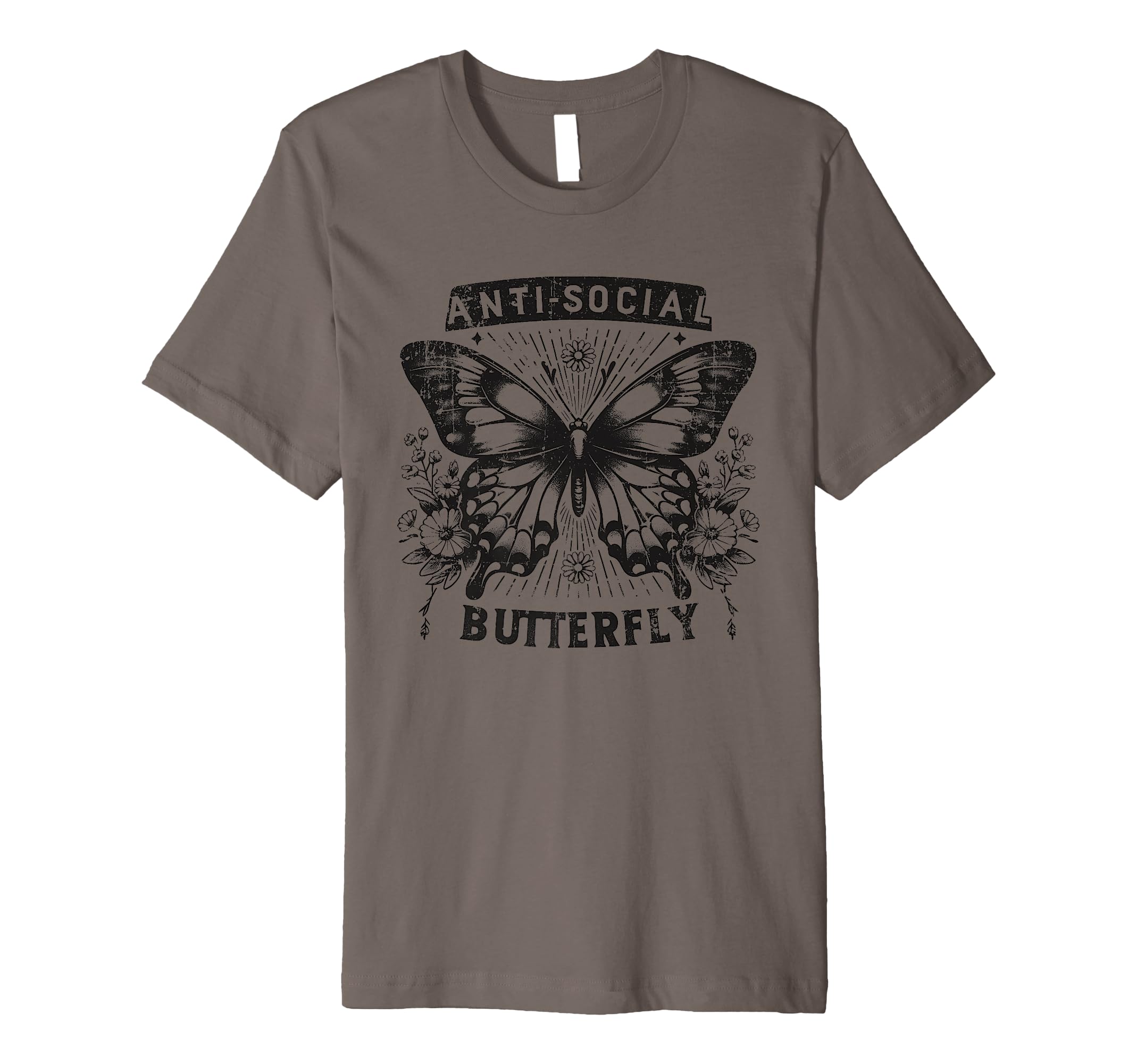 Sarcastic Antisocial Butterfly Introvert T-Shirt - Minimalist Print Unisex - T-Shirt, Sweatshirt, Hoodie
