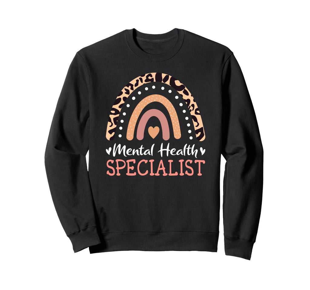 Mental Health Specialist Leopard Sweatshirt - Novelty Apparel Unisex - T-Shirt, Sweatshirt, Hoodie