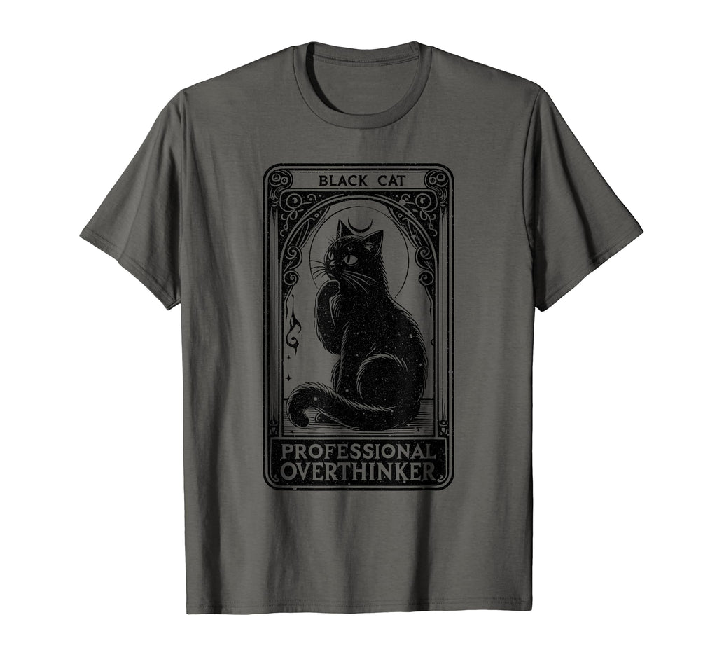 Professional Overthinker Cat Tarot Card T-Shirt - Streetwear Style Unisex - T-Shirt, Sweatshirt, Hoodie