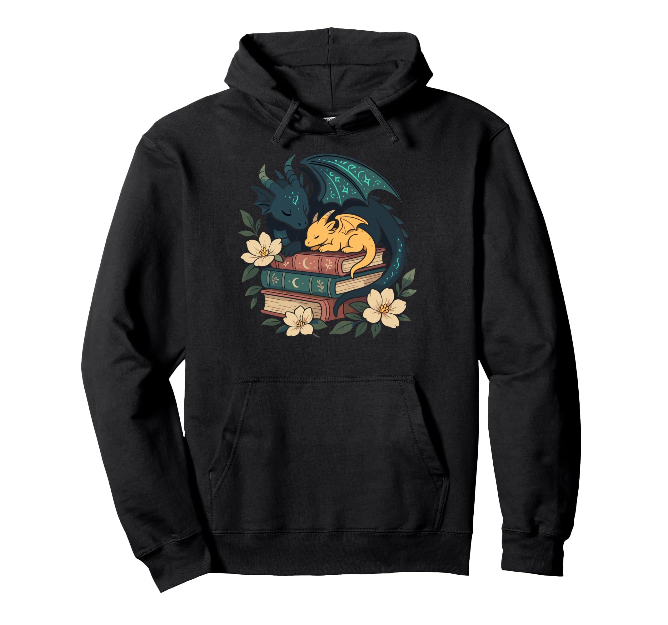Fairycore Dragons Books Reader Hoodie - Fun Novelty Design for Adults - T-Shirt, Sweatshirt, Hoodie